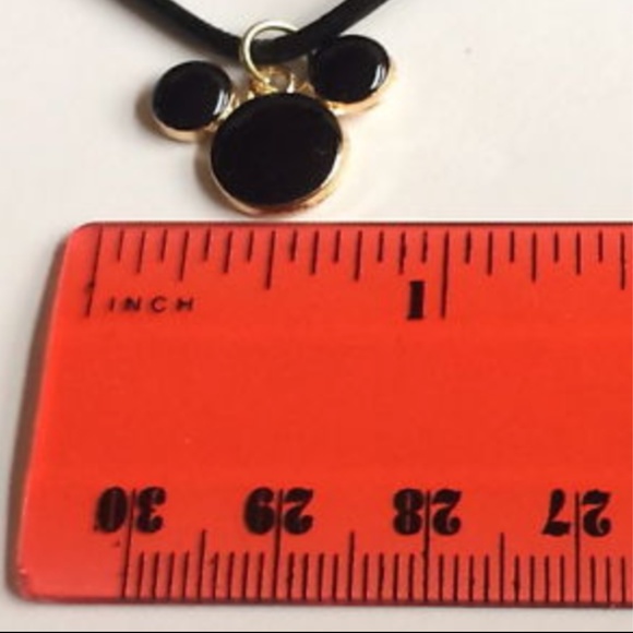 Gold Mickey Mouse Necklace Leather Ears 19" Disney - Picture 7 of 8